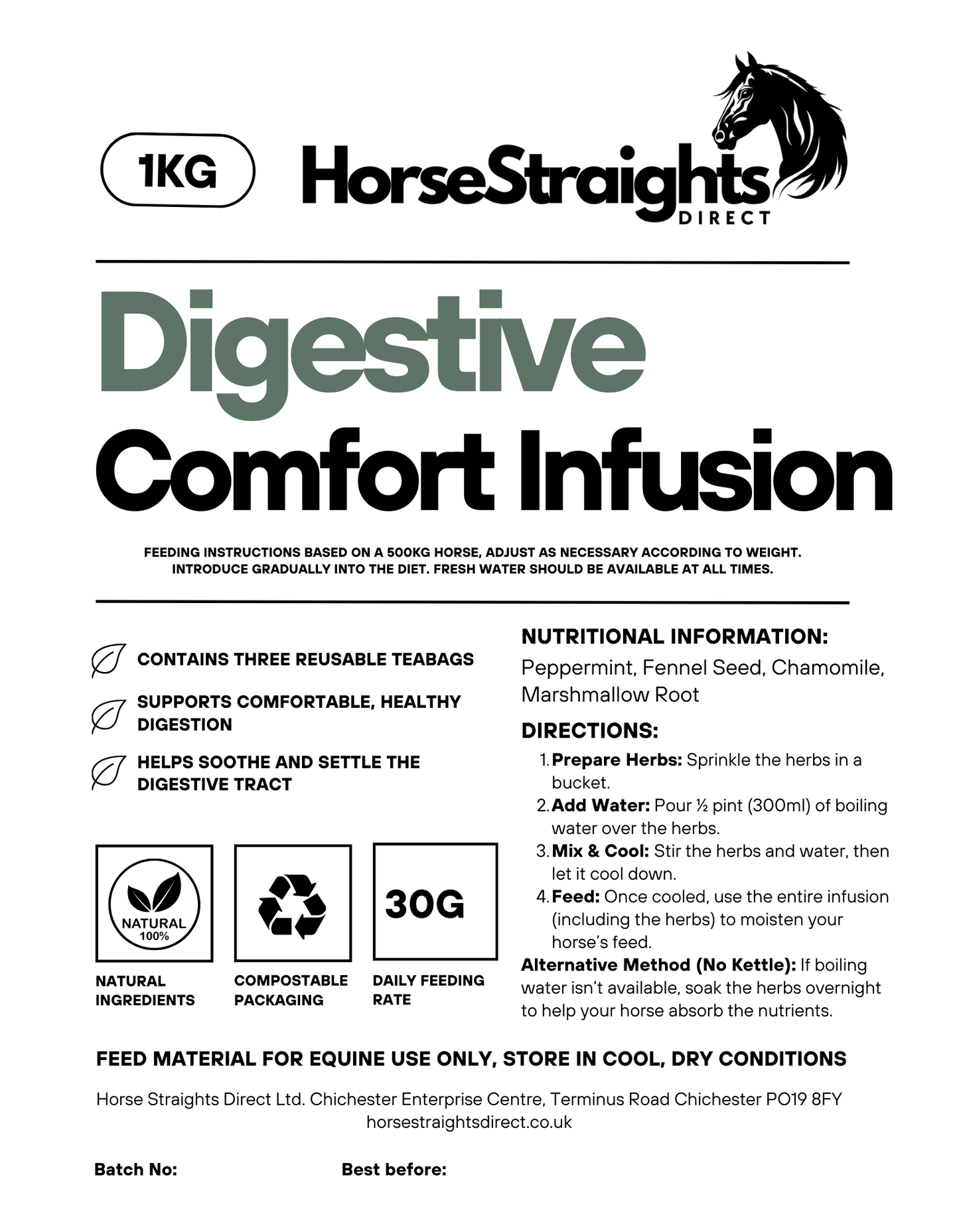 Digestive Comfort Infusion (Reusable Teabags)