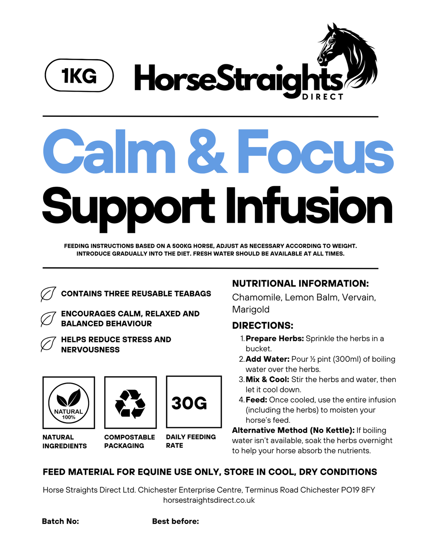 Calm & Focus Infusion (Reusable Teabags)