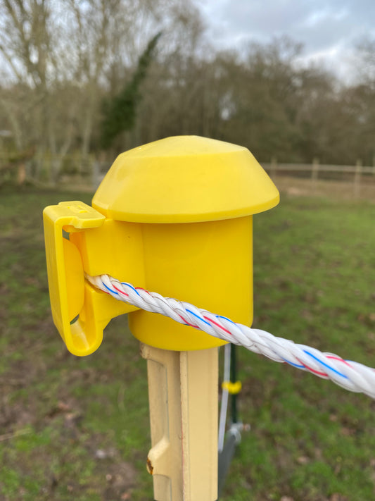 T-Post Top Insulator - Black / Yellow